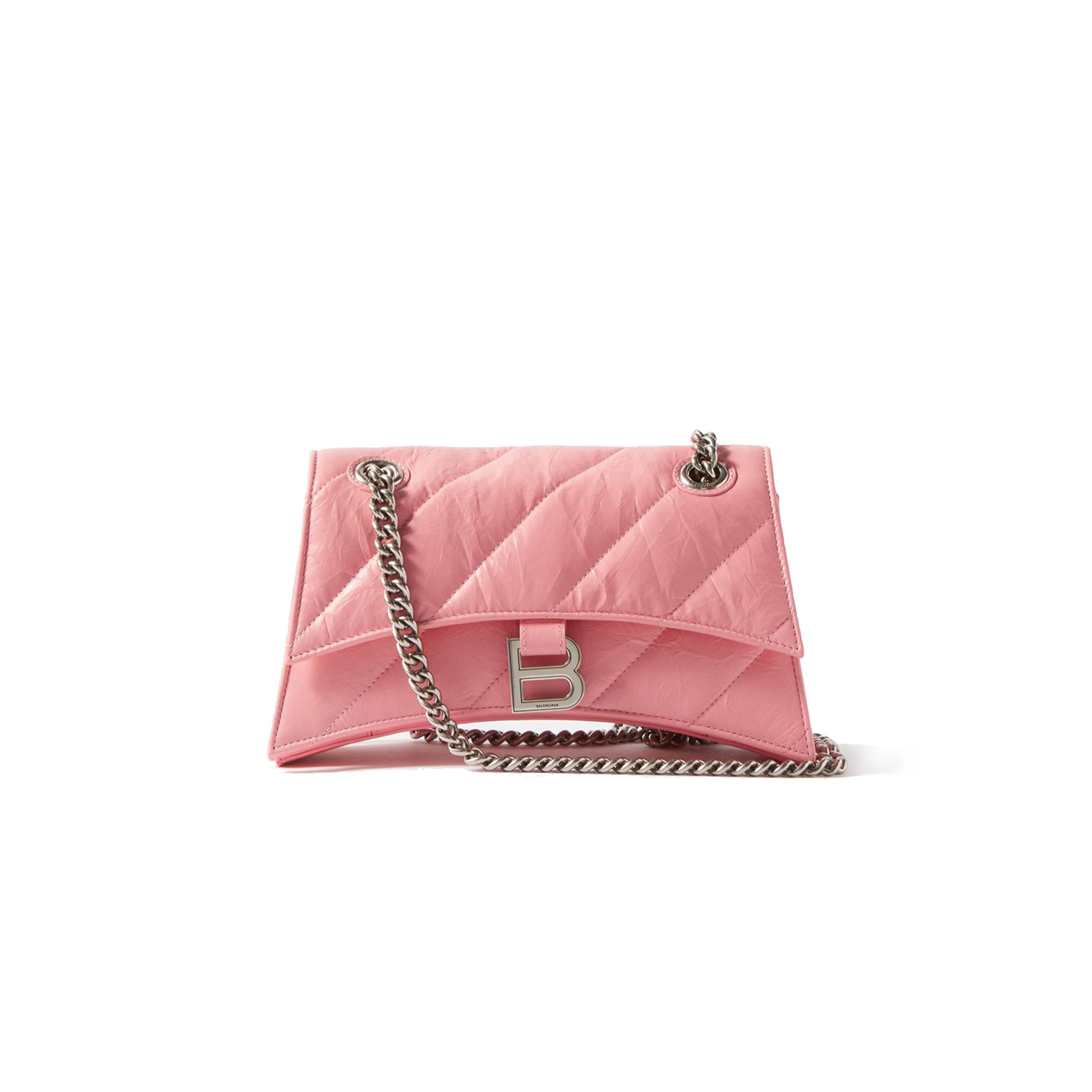 BALENCIAGA PINK CRUSH SMALL QUILTED-LEATHER SHOULDER BAG MATCHESFASHION US (25.4*15.2*10.1cm)