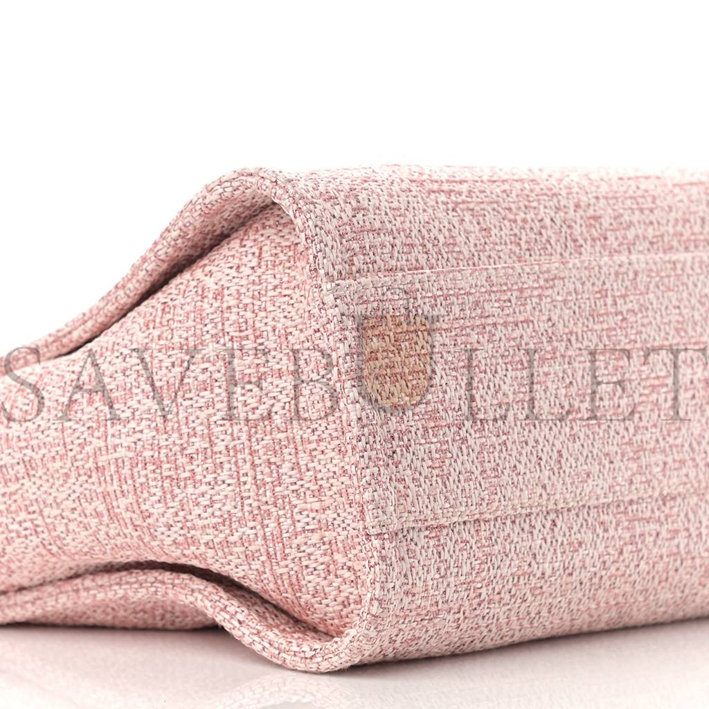 CHANEL LUREX BOUCLE SMALL DEAUVILLE TOTE PINK (34*26*13cm)