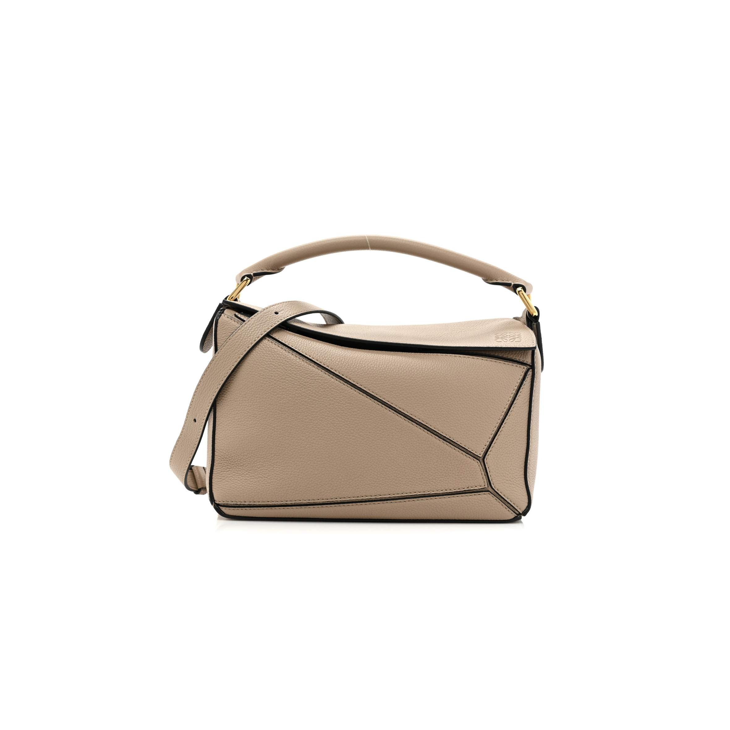 LOEWE GRAINED CALFSKIN SMALL PUZZLE BAG SAND (24*15*10cm)