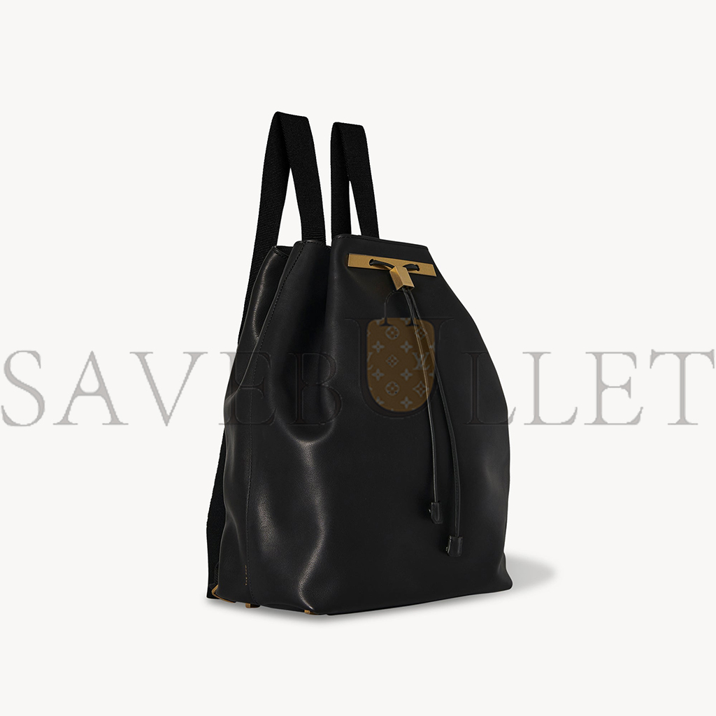 THE ROW BACKPACK 11 IN LEATHER DOUBLE BLACK W1211L72DBLKG (30*36*17cm)