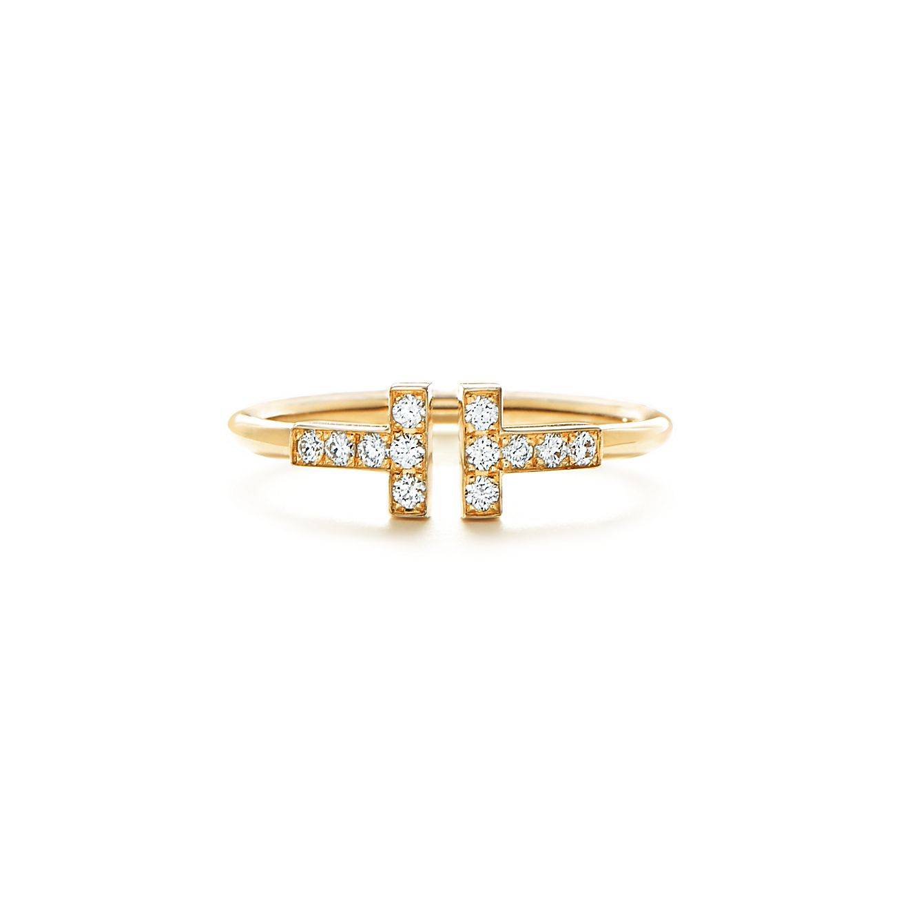 Tiffany T Diamond Wire Ring in 18k Gold