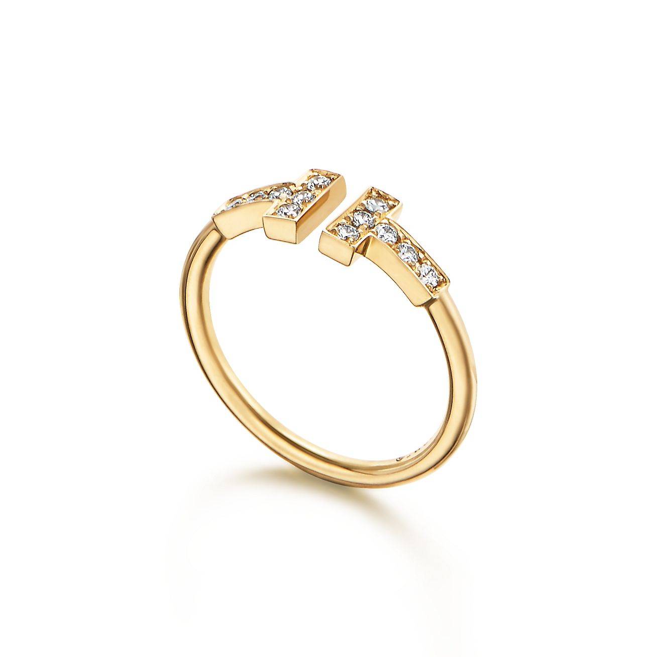 Tiffany T Diamond Wire Ring in 18k Gold