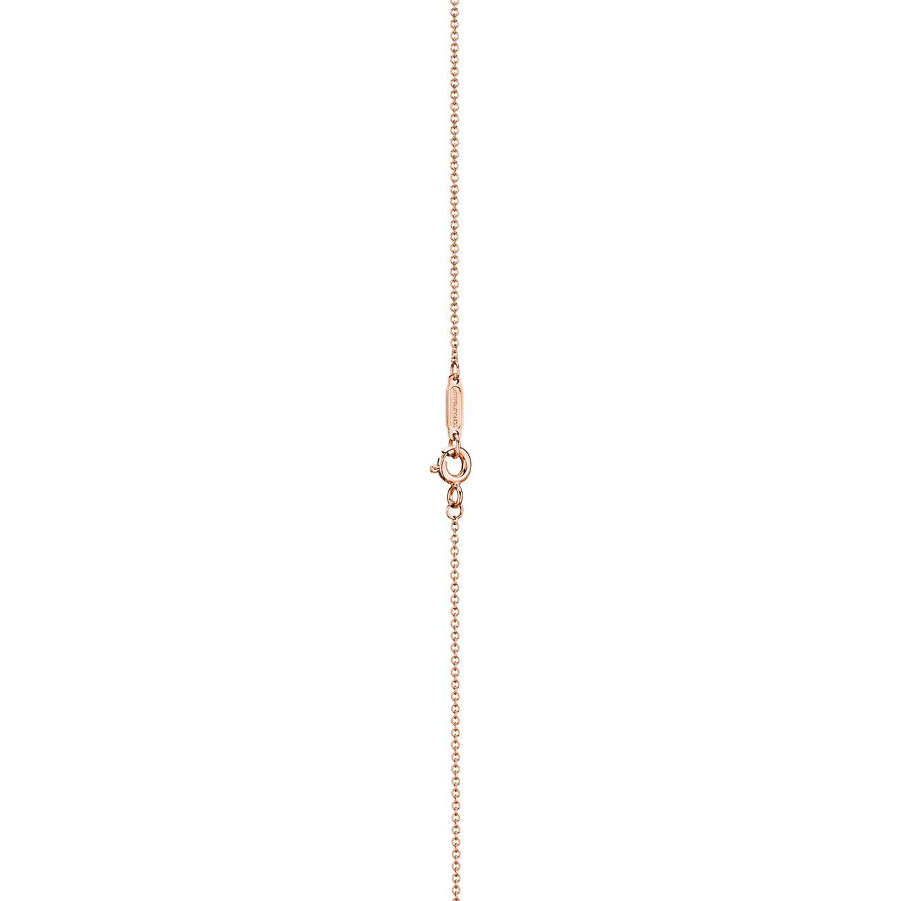 TIFFANY T SMILE PENDANT IN ROSE GOLD WITH DIAMONDS, LARGE