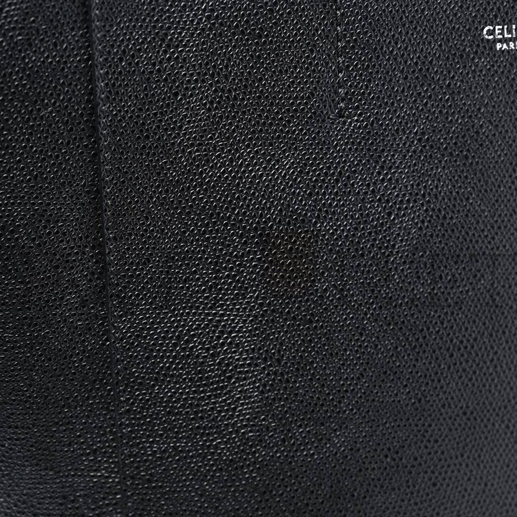 CELINE GRAINED CALFSKIN SMALL VERTICAL CABAS BLACK (28*23*10cm)